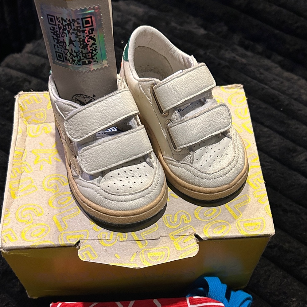 Golden Goose Kids Cream Velcro Sneakers